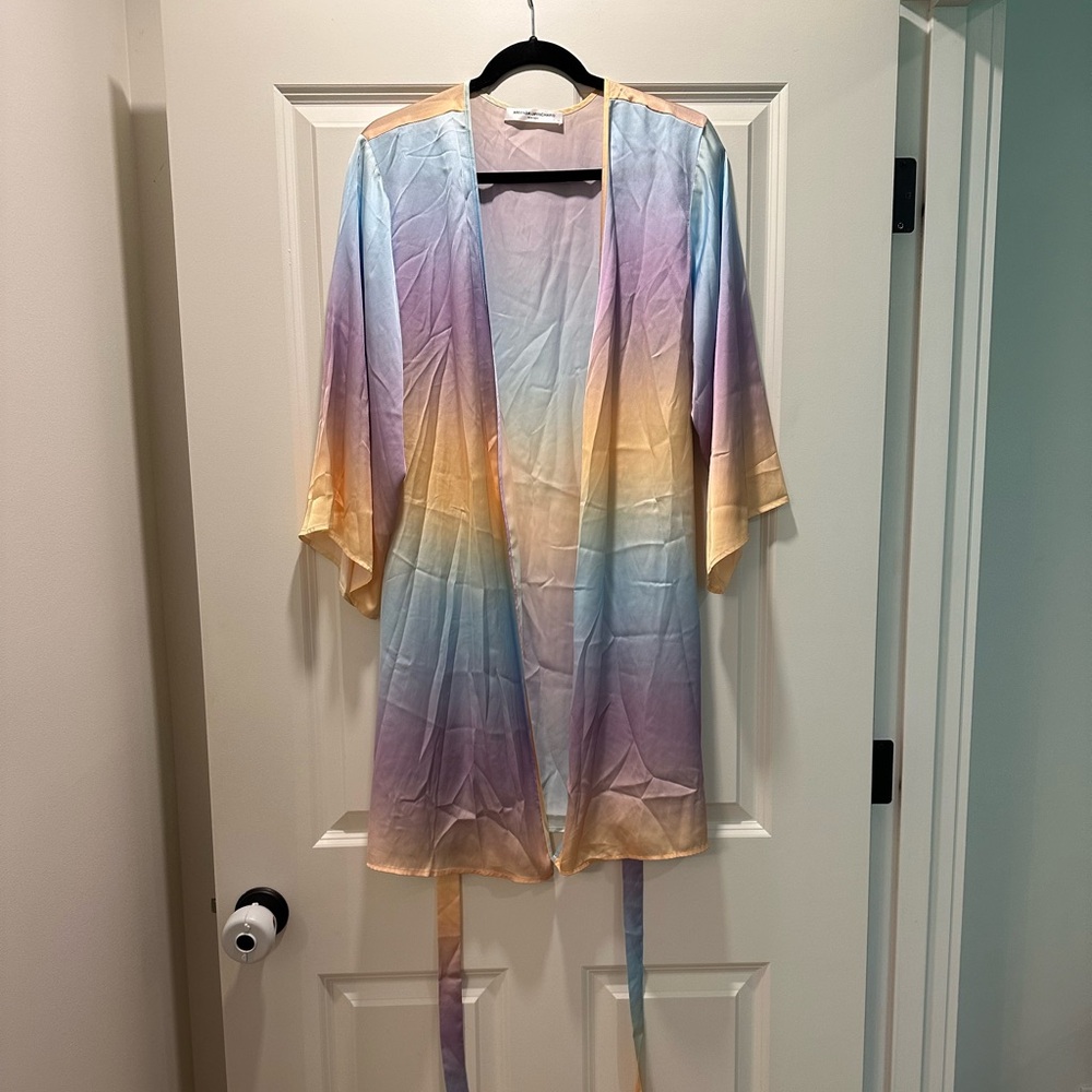 NWOT Amanda Uprichard Pastel Ombre Kimono Robe, Standard